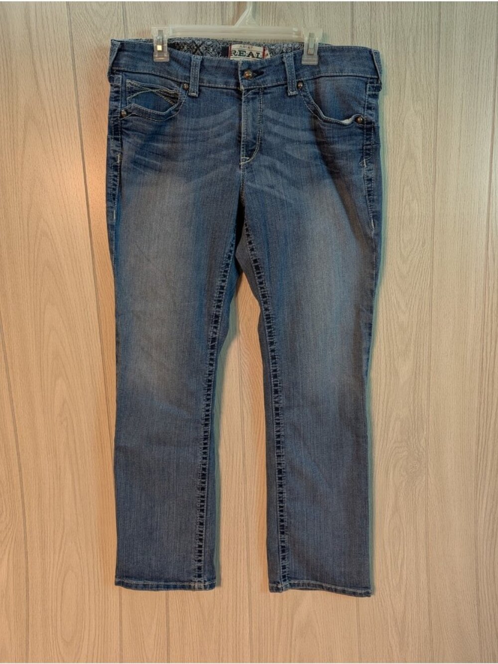 Ariat R.E.A.L Real Jeans Womens 33R Bootcut Dark Wash Western Cowgirl